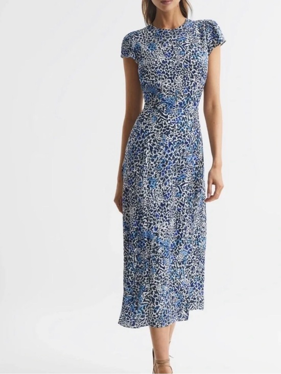 Reiss Dresses & Skirts - NWT Reiss Blue Floral Print Midi Dress size 6
